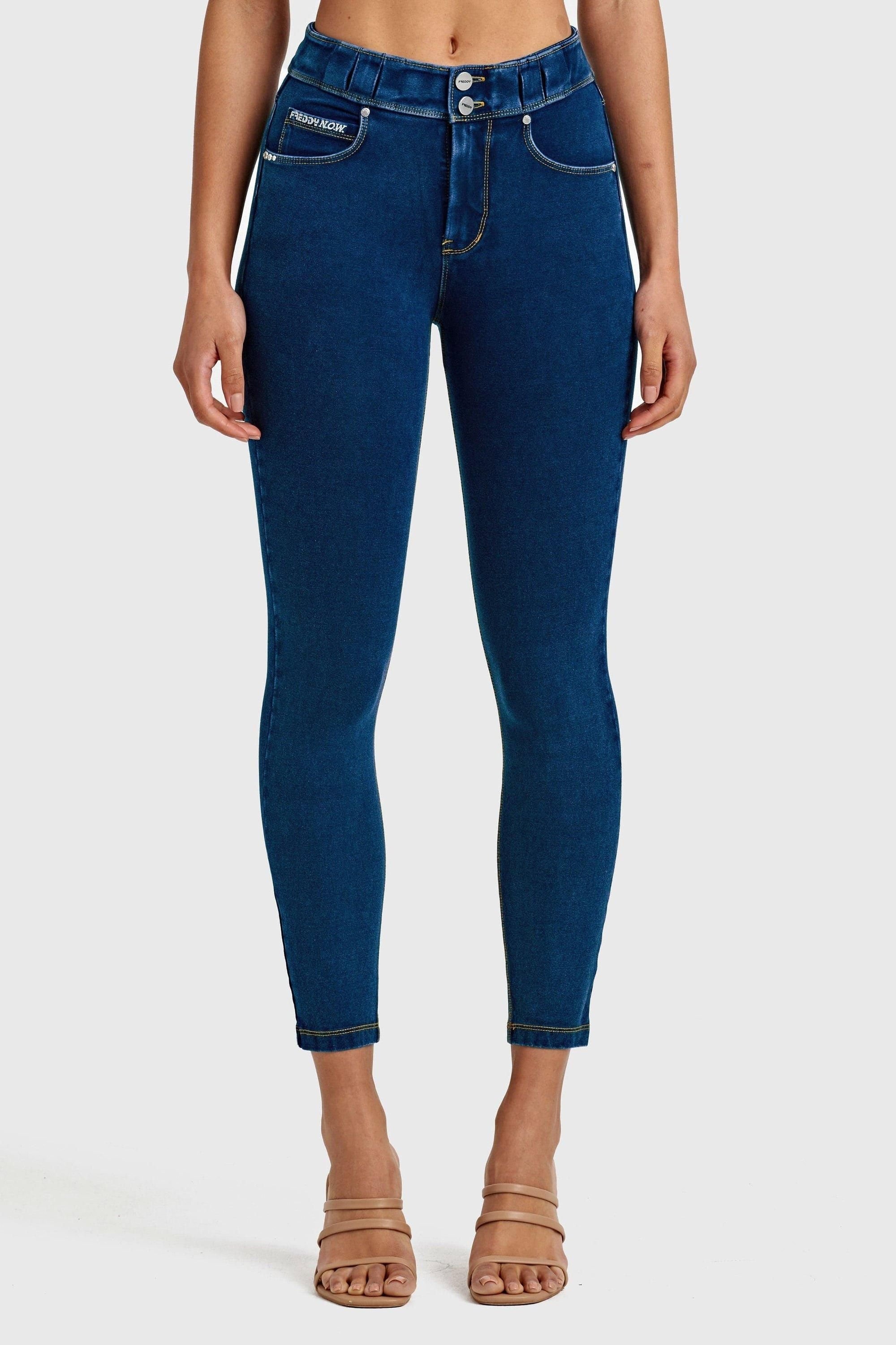 Freddy Freddy Women's N.O.W Denim High Waisted 7/8 Length Jeans in Dark Indigo - 4