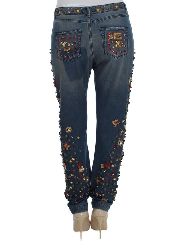 Dolce & Gabbana Dolce & Gabbana Women's Enchanted Sicily Embellished Boyfriend Jeans in Blue - 3