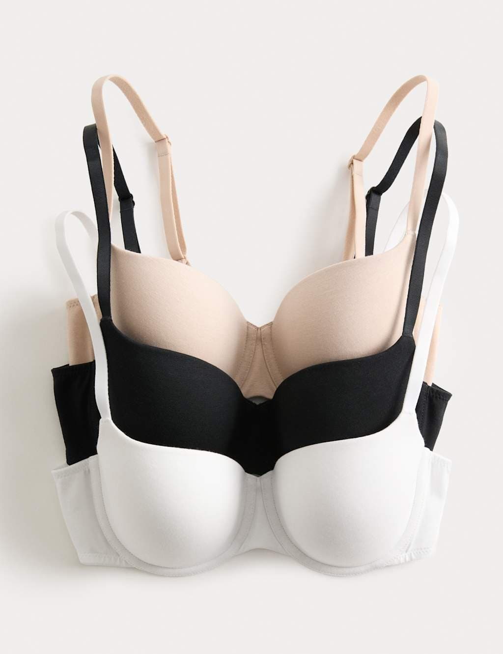 Marks & Spencer M&S 3pk Cotton Rich Wired Balcony Bras (A-E) Opaline Mix
