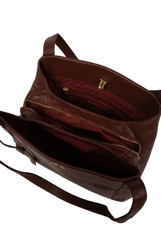Pure Luxuries London Pure Luxuries London Women's 'Zoff' Leather Handbag in Brown - 3