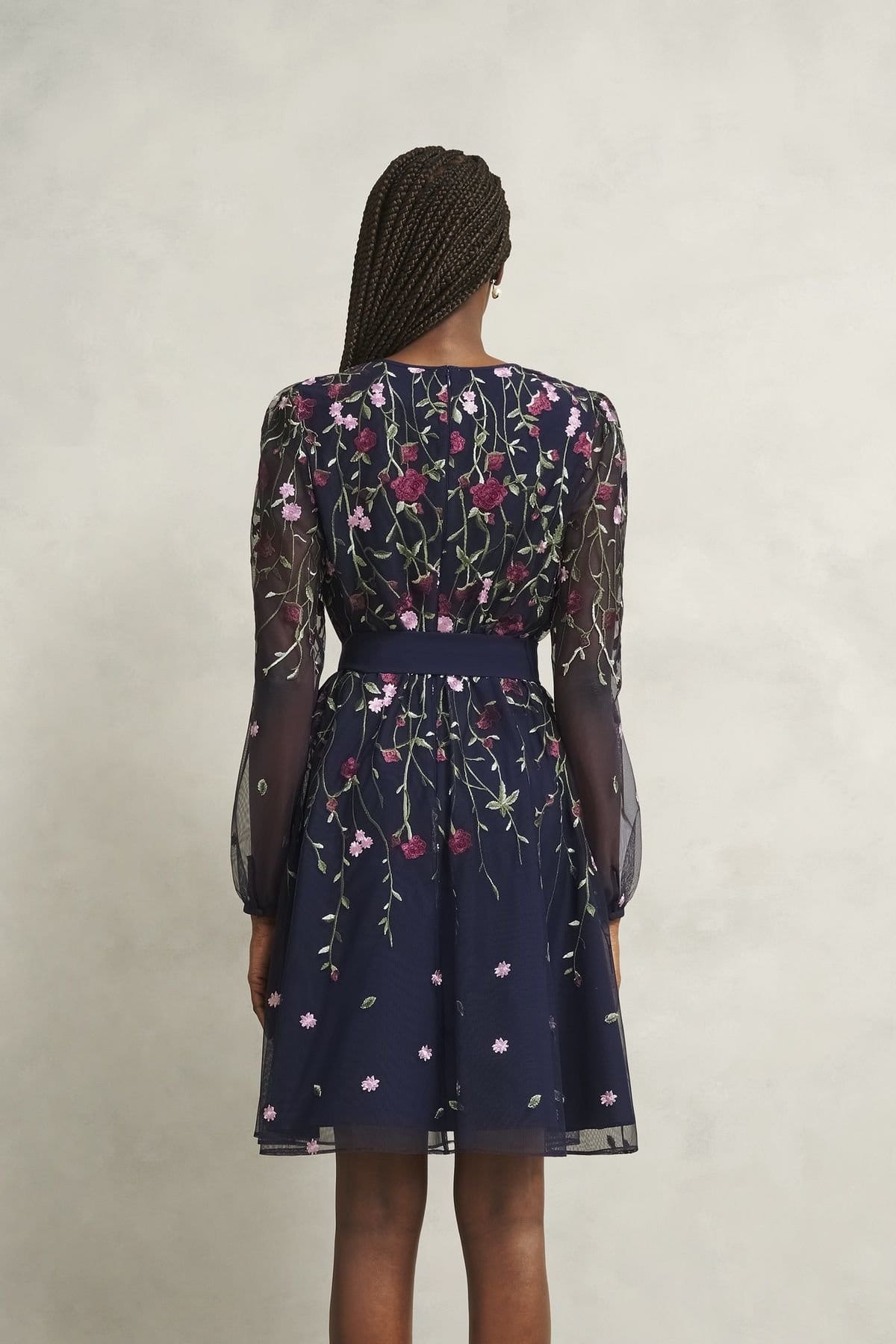 Hobbs London Hobbs London Women's Emmy Embroidered Dress in Dark Navy - 4