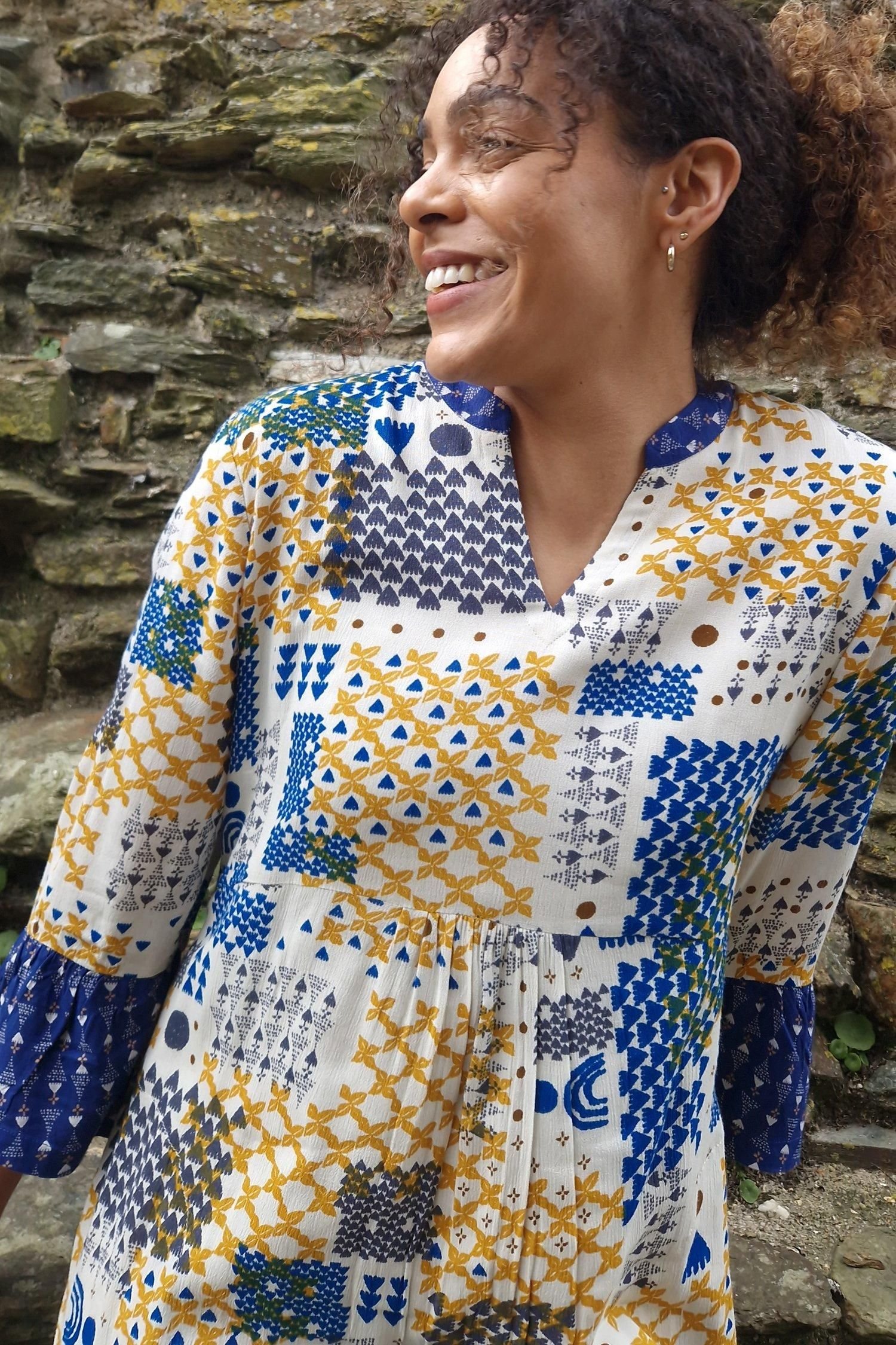 Nomads Clothing Nomads Clothing Women's Viscose Gathered Tunic Dress in Ivory - 4