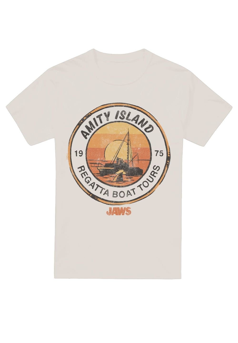 Universal Universal Men's Jaws Amity Island Boat Tours T-Shirt, Natural - 4