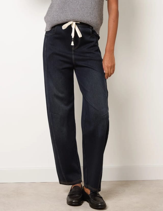Blue Vanilla Top Stitch Barrel Leg Jeans - 2
