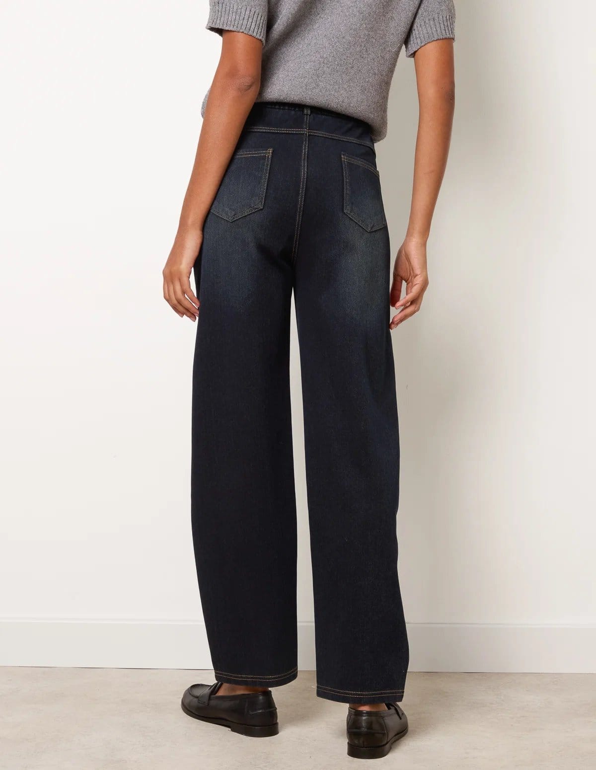 Blue Vanilla Top Stitch Barrel Leg Jeans - 4