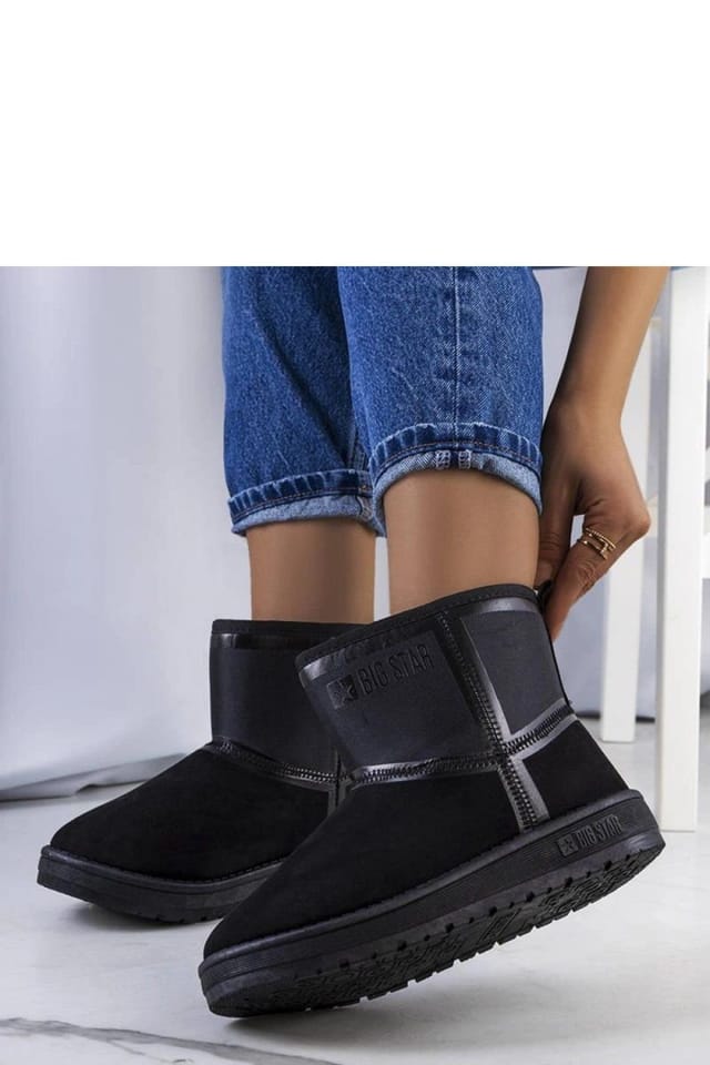 Love Lace Love Lace Women's Suede Slip On Snow Boots with Faux Fur Lined Rubber Sole in Black - 2