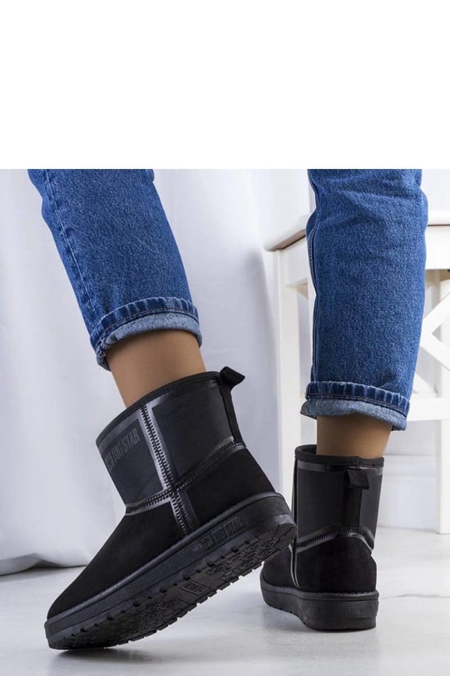 Love Lace Love Lace Women's Suede Slip On Snow Boots with Faux Fur Lined Rubber Sole in Black - 3