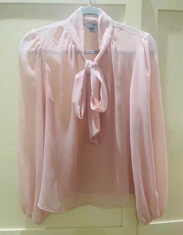 New Look New Look long sleeve tie front blouse (12) Baby Pink VGC