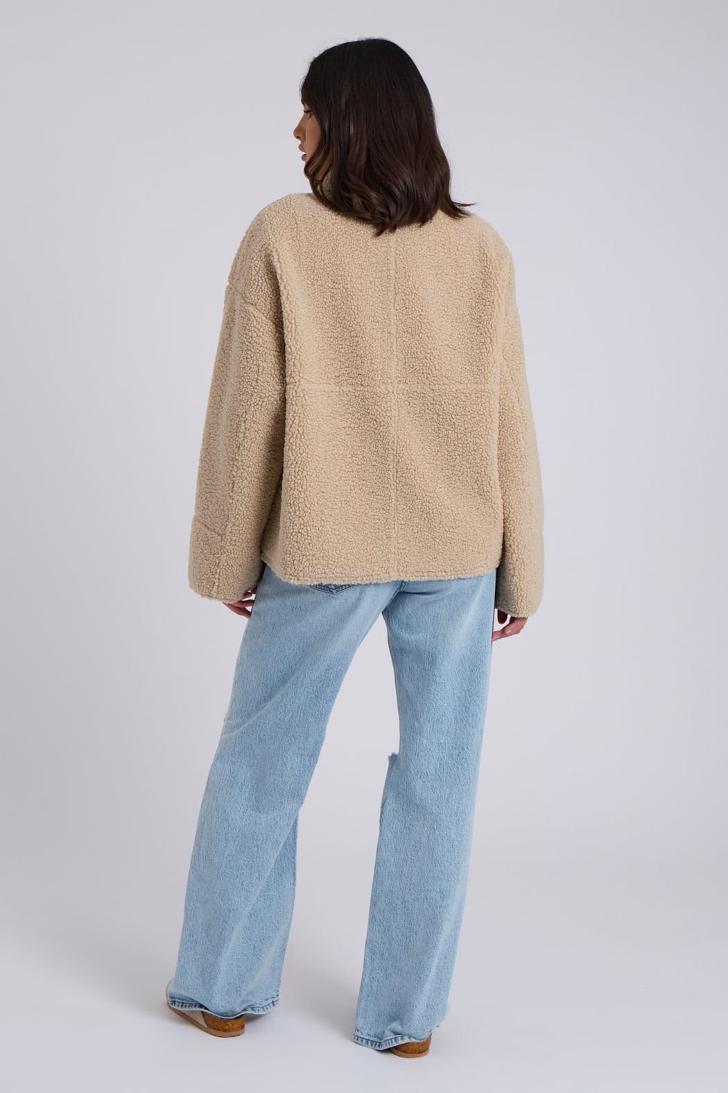 Urban Bliss Urban Bliss Women's Borg Duffle Coat in Medium Beige - 4