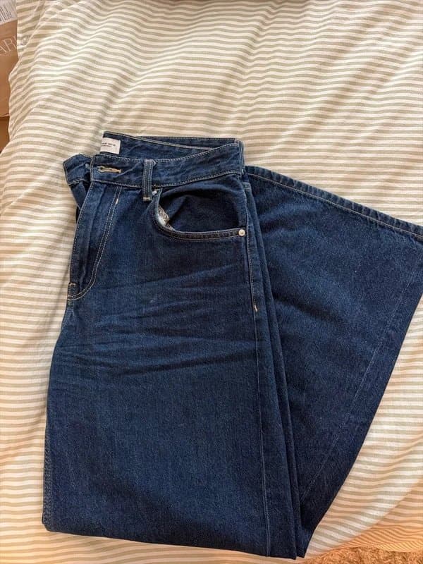 Bershka Dark blue bershka wide leg jeans