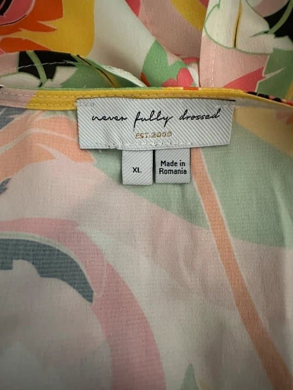 Never Fully Dressed Never Fully Dressed Jan tropical floral print mini dress size XL Ibiza summer holiday