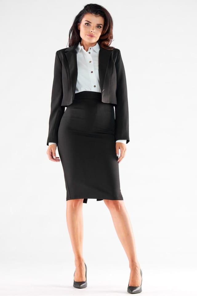 Love Lace Love Lace Women's Elegant Button Long Sleeve Jacket with Lining in Black - 2
