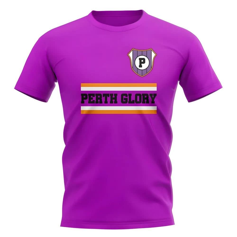 Perth Glory Perth Glory Men's Personalised Core Football Club T-Shirt in Purple