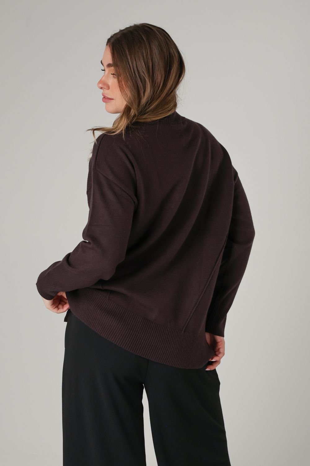 French Connection French Connection Women's Cosy Soft Touch High Neck Seam Jumper in Brown - 2