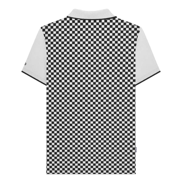 Lambretta Lambretta Men's Two Tone All-Over Print Polo Shirt in White - 2
