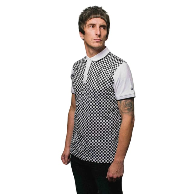 Lambretta Lambretta Men's Two Tone All-Over Print Polo Shirt in White - 3