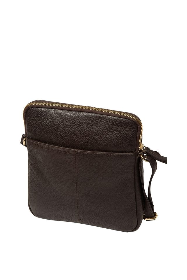 Pure Luxuries London Pure Luxuries London Women's 'Aisling' Leather Cross Body Bag in Dark Brown - 3