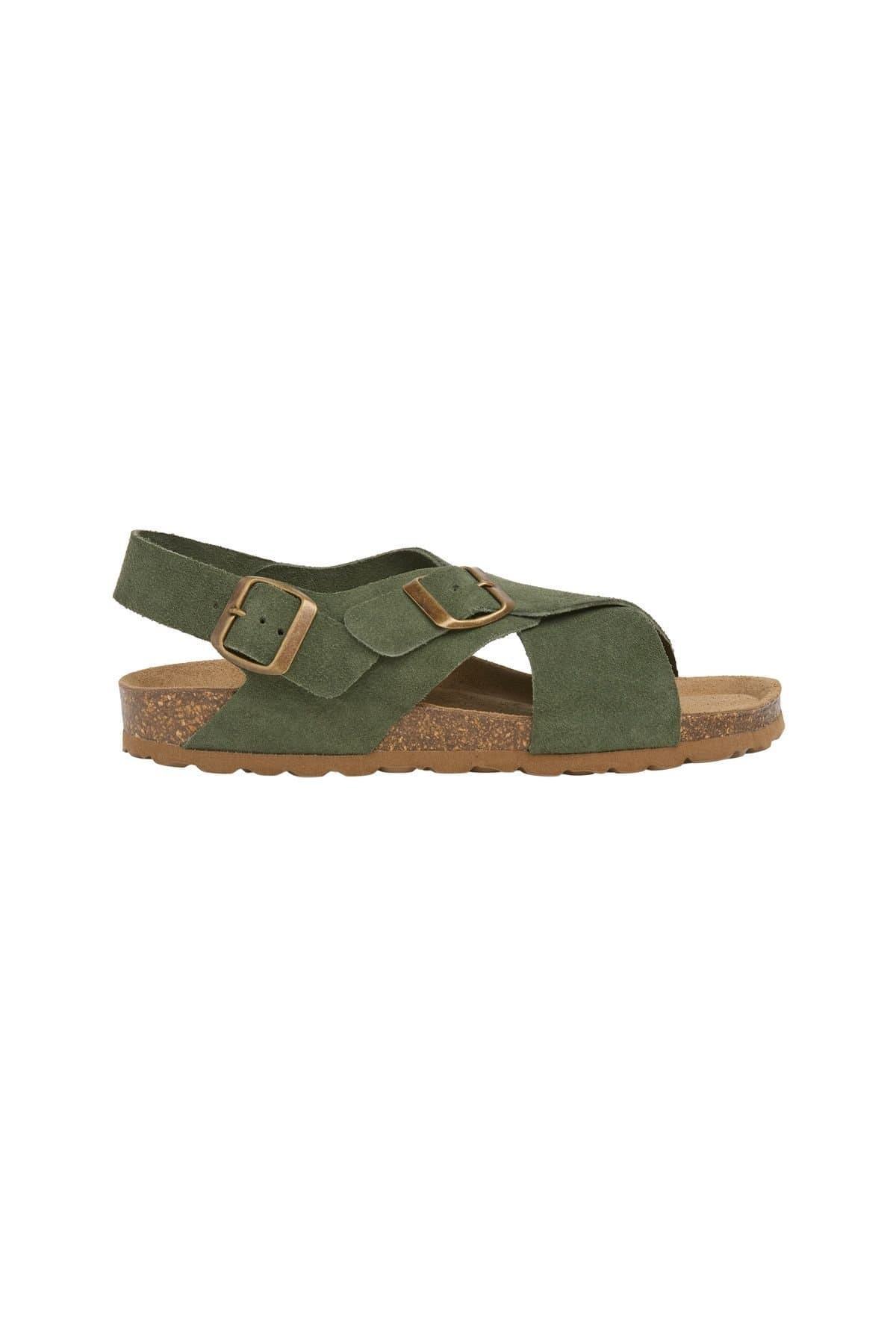 Celtic & Co Celtic & Co Women's Crossover Buckle Sandal in Olive