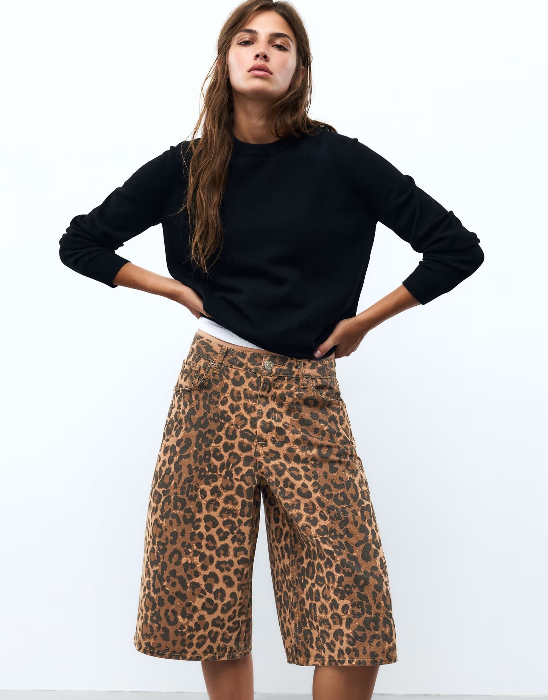 ASOS Pull&Bear Leopard jorts in leopard