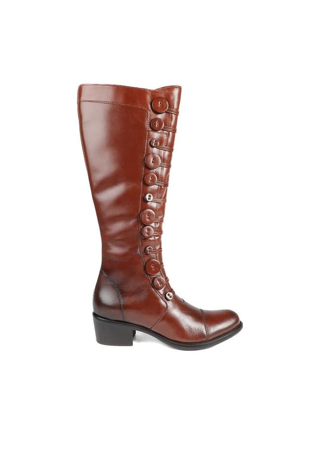 Jones Bootmaker Jones Bootmaker Women's Andreea Leather Long Boots in Tan - 2