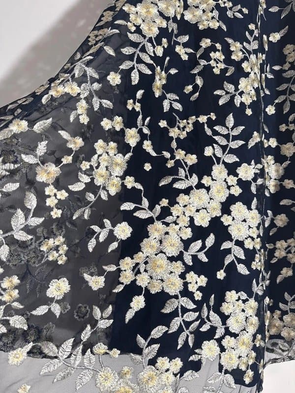 Hobbs New (no tag) Hobbs Scarlett Embroidered Navy Dress Floral Detail - uk 16- RRP £199