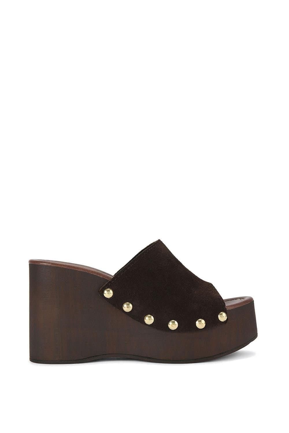 KG Kurt Geiger KG Kurt Geiger Dark Brown Suede Wedge Sandals