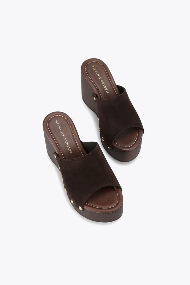 KG Kurt Geiger KG Kurt Geiger Women's 'Rua Wedge' Suede Sandals in Dark Brown - 2