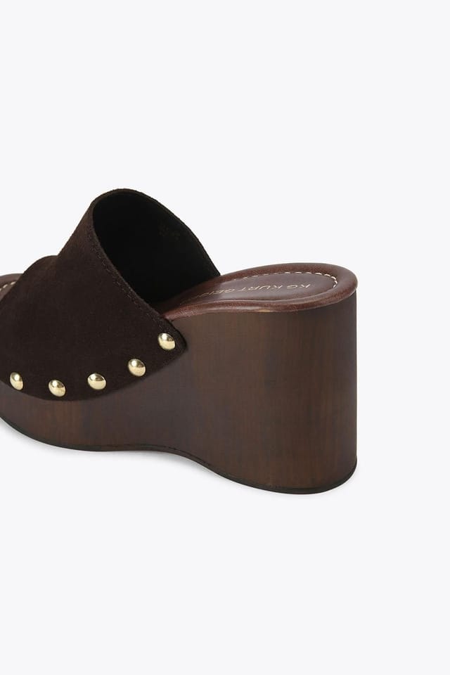 KG Kurt Geiger KG Kurt Geiger Women's 'Rua Wedge' Suede Sandals in Dark Brown - 3