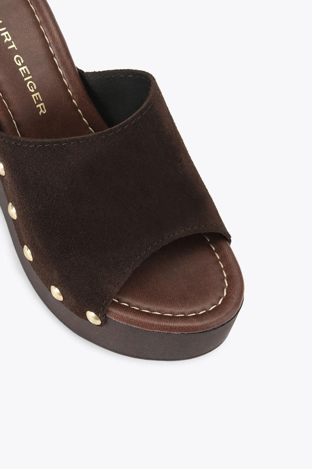 KG Kurt Geiger KG Kurt Geiger Women's 'Rua Wedge' Suede Sandals in Dark Brown - 4