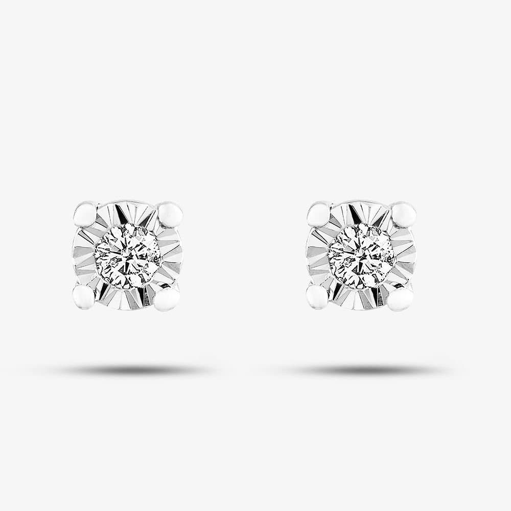 T.H.Baker T.H.Baker Silver 0.03ct Diamond Stud Earrings