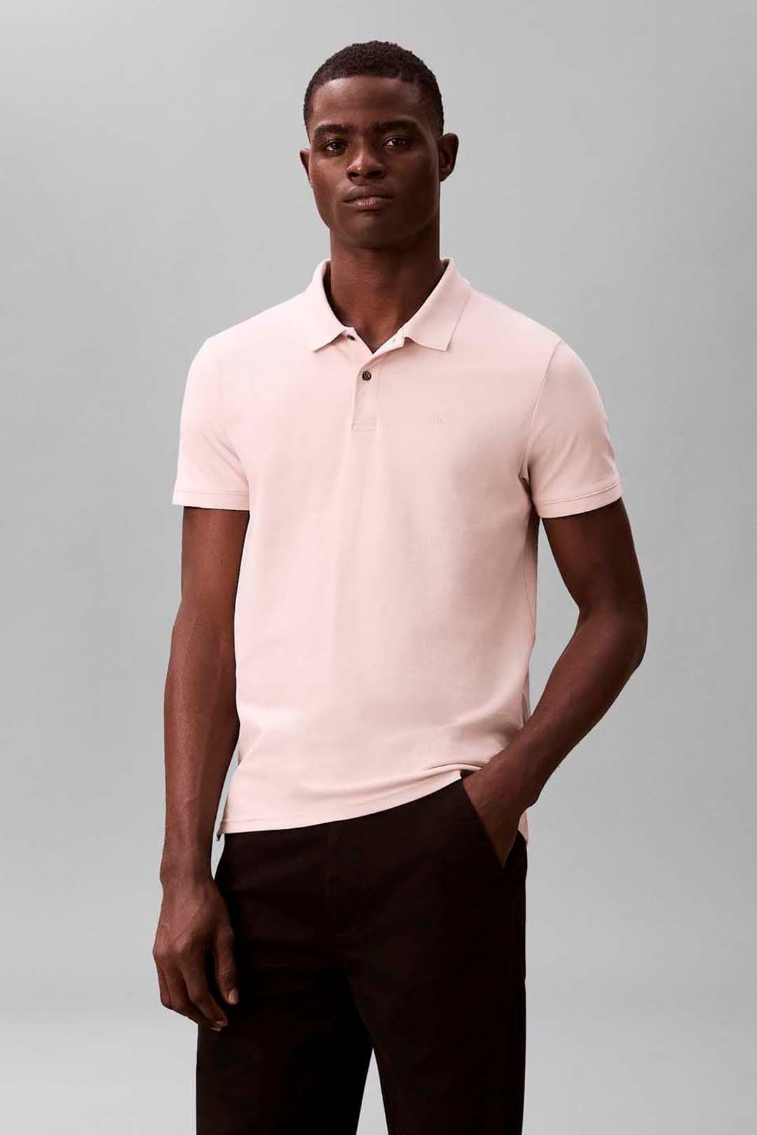 Calvin Klein Calvin Klein Men's Slim Refined Pique Polo Prairie Peach
