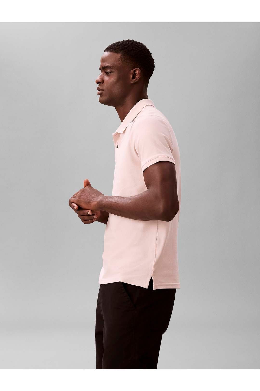 Calvin Klein Calvin Klein Men's Slim Refined Pique Polo Prairie Peach - 4