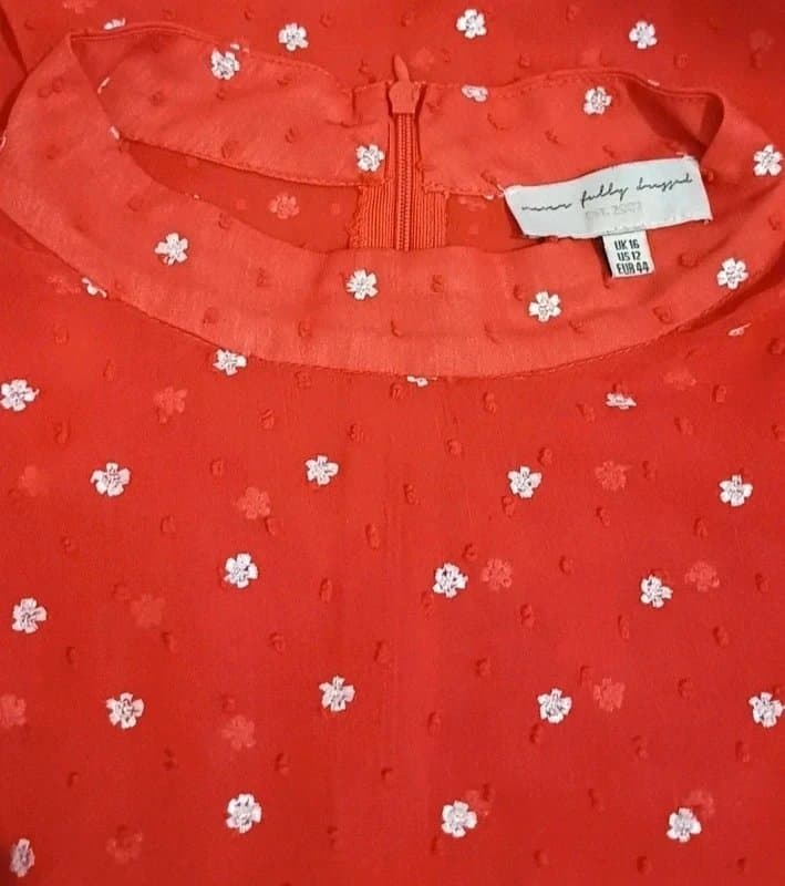 Never Fully Dressed Never Fully Dressed Red Embroidered Blouse - size 16