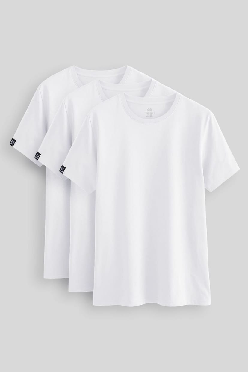 Tommy Life Tommy Life Men's Comfort Fit Crew Neck T-Shirt in Off-White - 1
