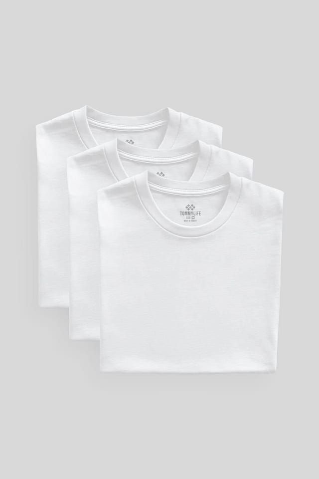 Tommy Life Tommy Life Men's Comfort Fit Crew Neck T-Shirt in Off-White - 3