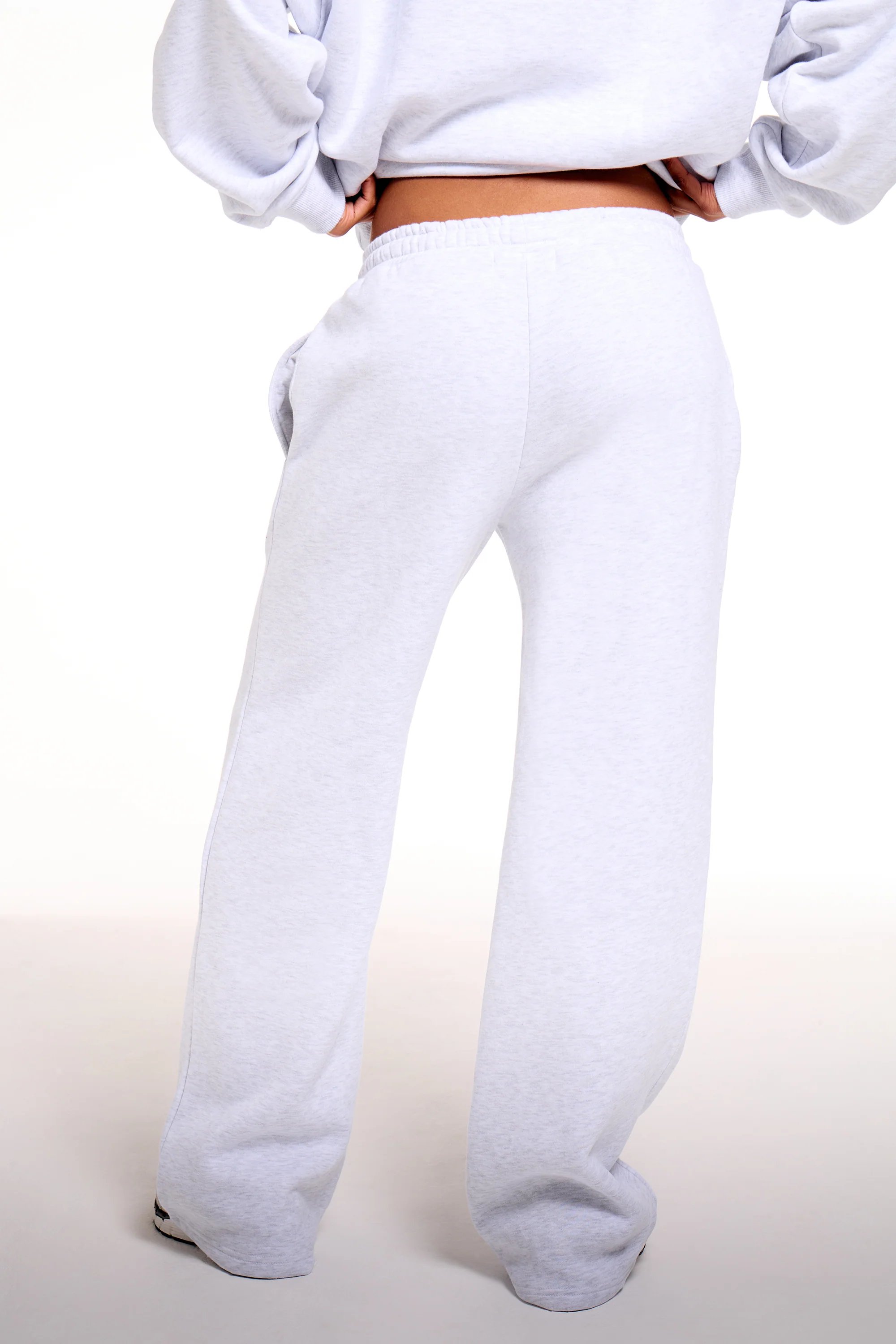 Kaiia Kaiia Chrome Logo Wide Leg Joggers Grey Melange - 4