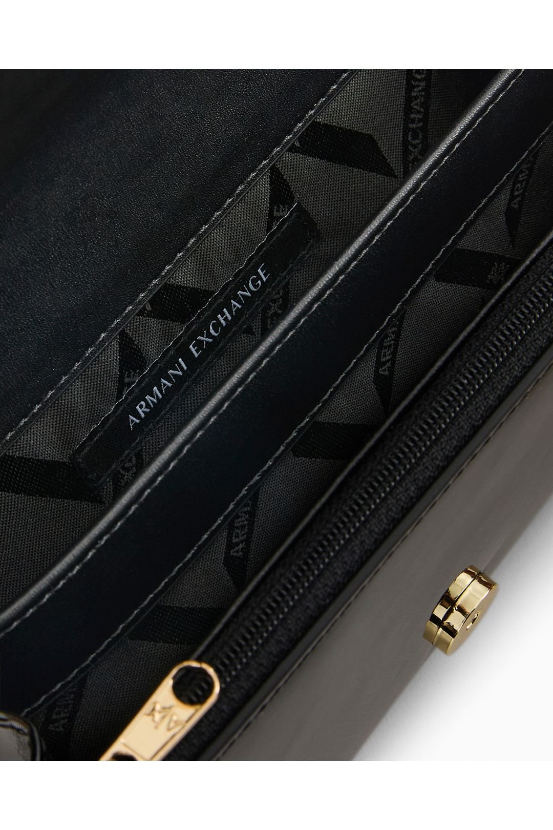 Armani Exchange Armani Exchange Women's Amy Patent Wallet On Chain Black - 4