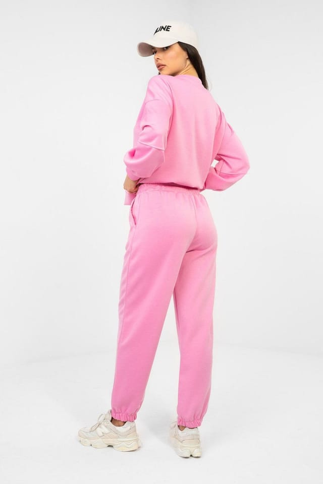 Love Lace Love Lace Women's Buttery Viscose Elastane Casual Tracksuit Set in Pink - 3