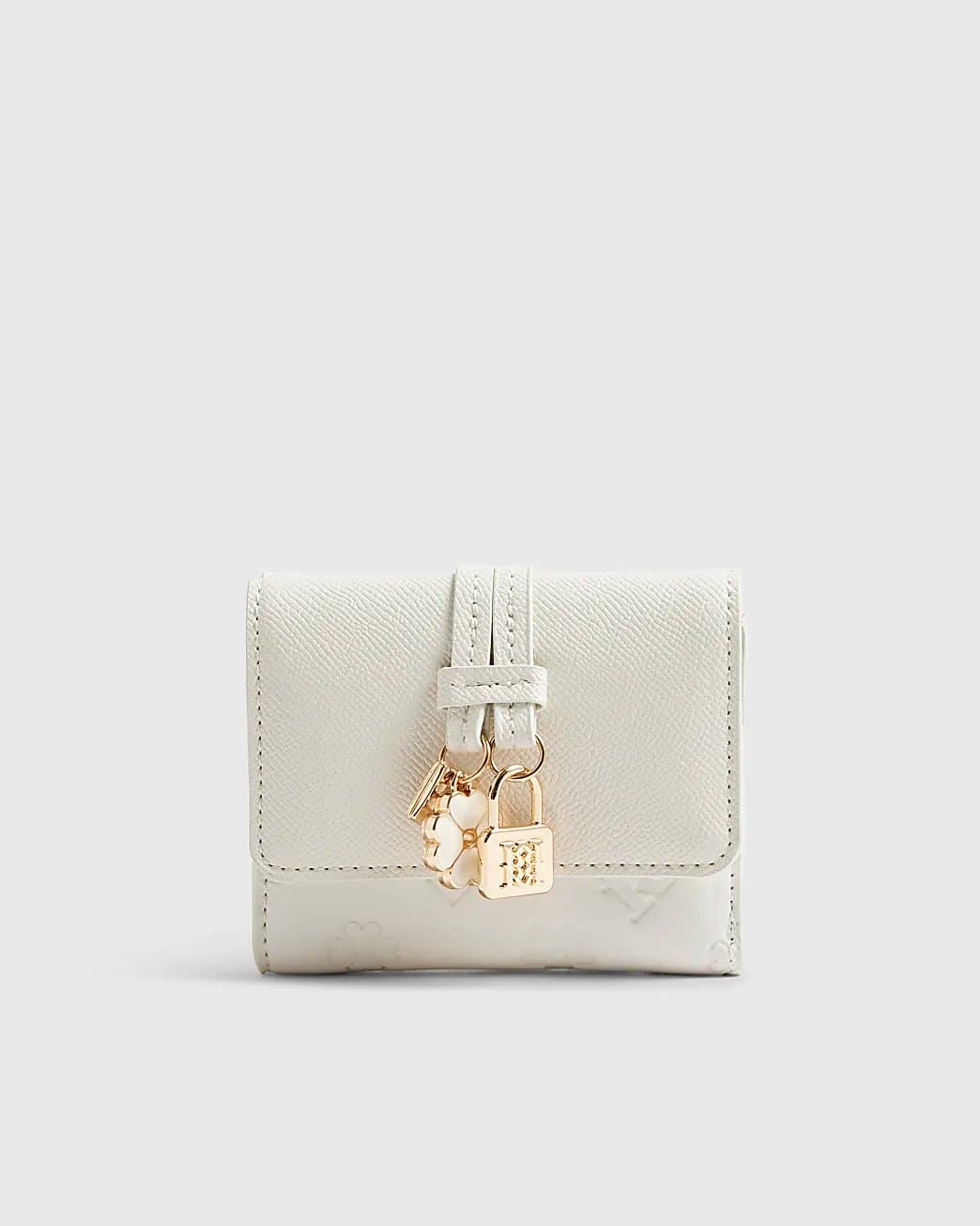 River Island River Island Womens Cream Charm Detail Mini Foldout Purse
