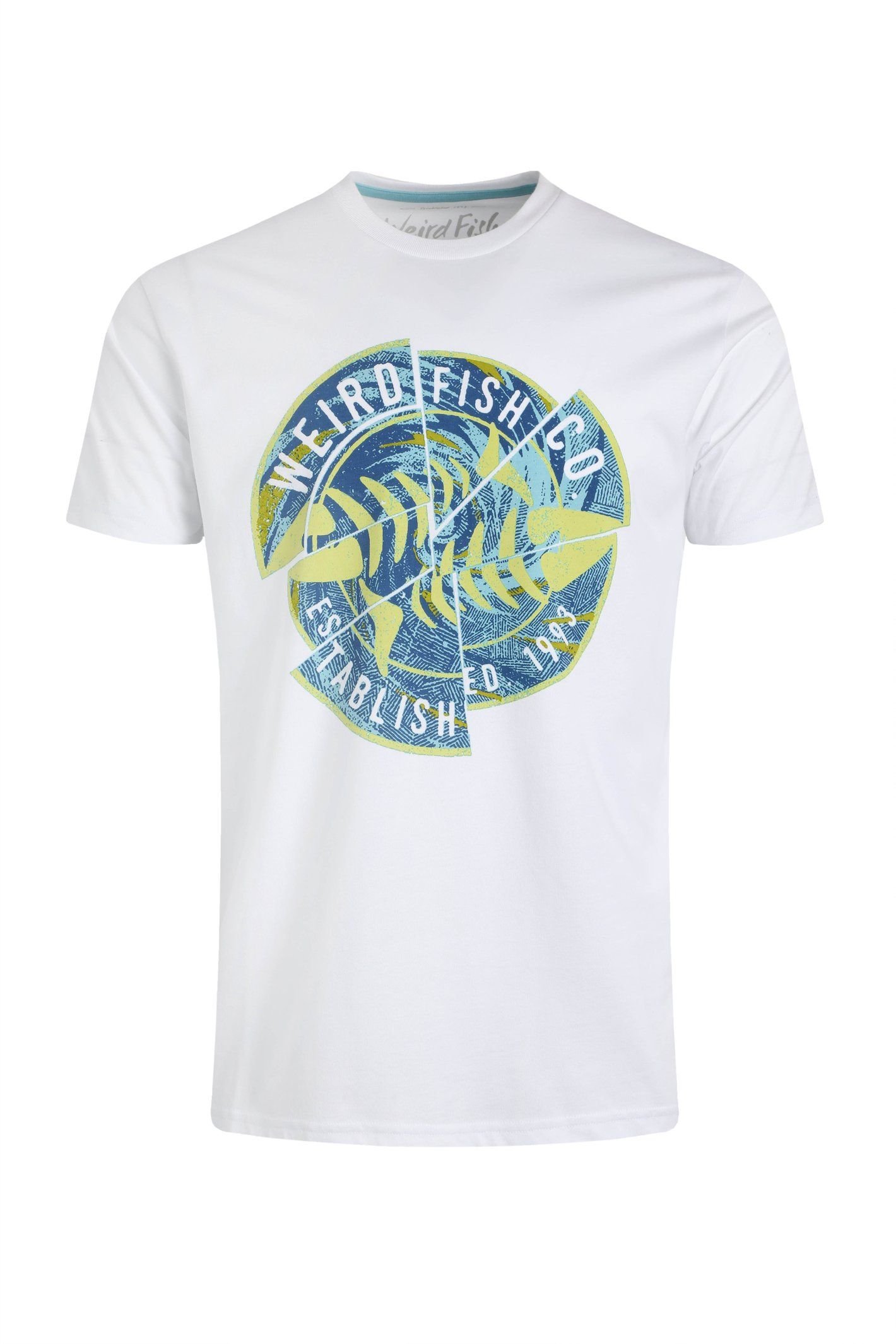 Weird Fish Weird Fish Men's Vortex Front Print Graphic T-Shirt in White - 2
