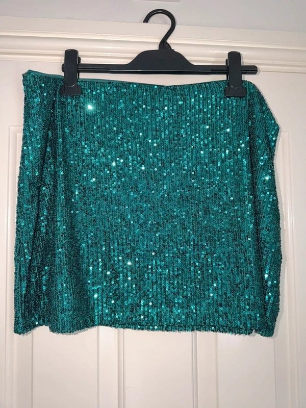 ASOS Emerald Sequin Mini Skirt