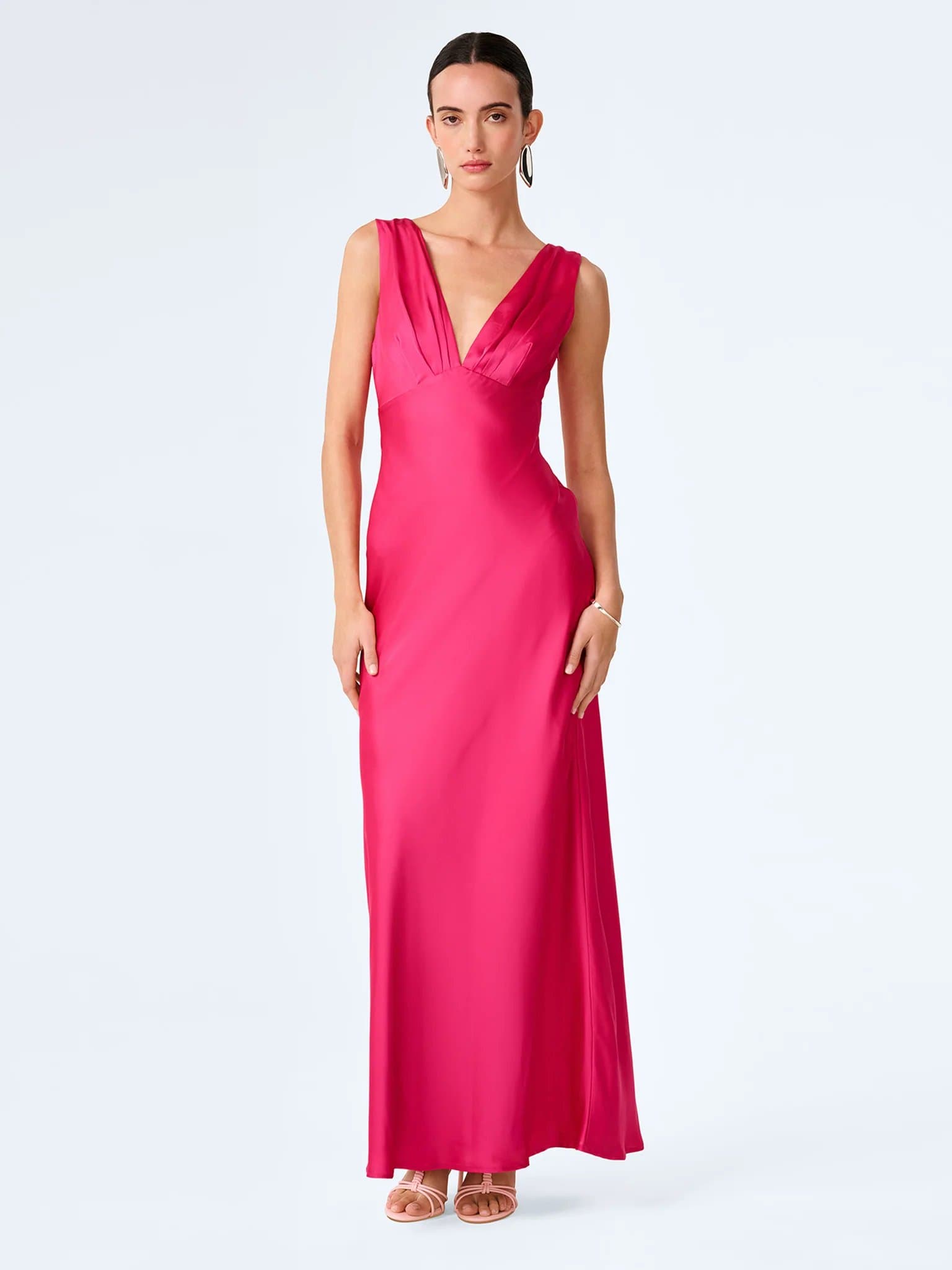 OMNES OMNES Raspberry Satin Maxi Dress