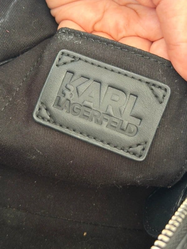 Karl Lagerfeld Karl Lagerfeld Paris Black Canvas Tote Bag with Crossbody Strap - 1