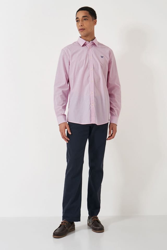 Crew Clothing Crew Clothing Men's Crew Classic Shirt Micro Gingham Pink/White in Pink - 2