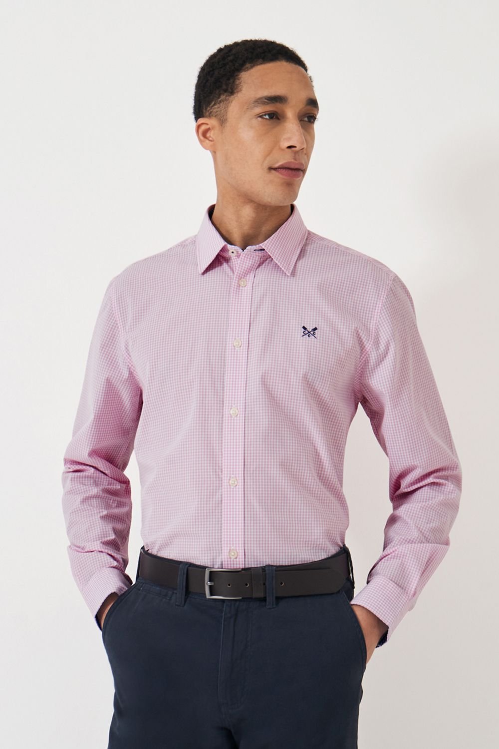 Crew Clothing Crew Clothing Men's Crew Classic Shirt Micro Gingham Pink/White in Pink - 4