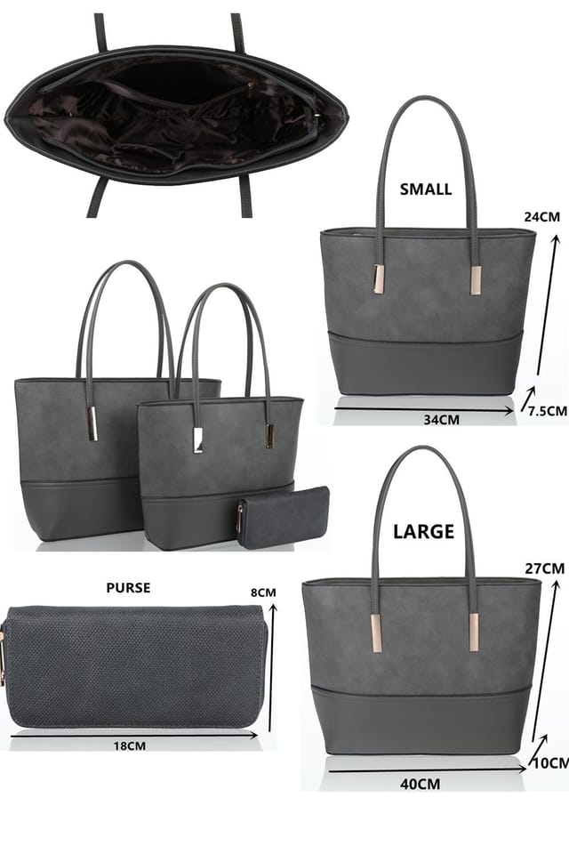 Fontanella Fashion Fontanella Fashion Women's Classico 3in1 PU Leather hangbag x totebag with Purse in Navy - 2
