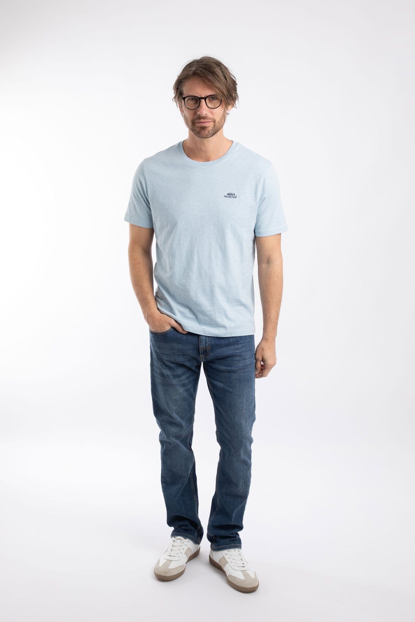 Weird Fish Weird Fish Men's Fished Branded T-Shirt in Light Blue - 4