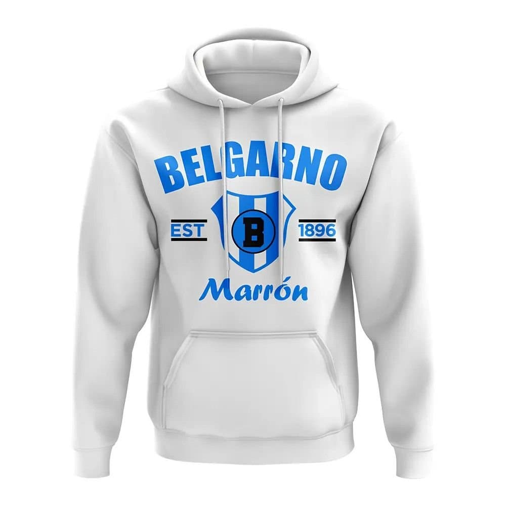 Belgrano Cordoba Belgrano Cordoba Men's Personalised Club Atlético Belgrano Established Football Hoody in White