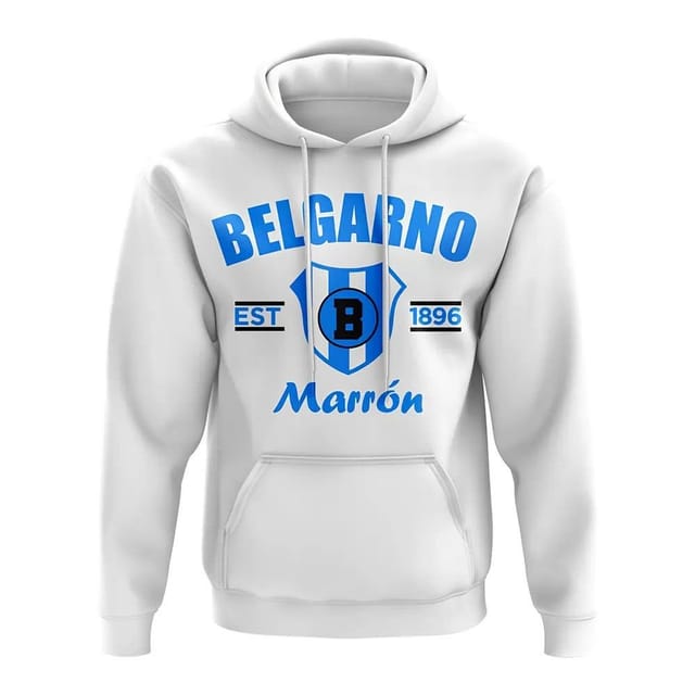 Belgrano Cordoba Belgrano Cordoba Men's Personalised Club Atlético Belgrano Established Football Hoody in White - 2