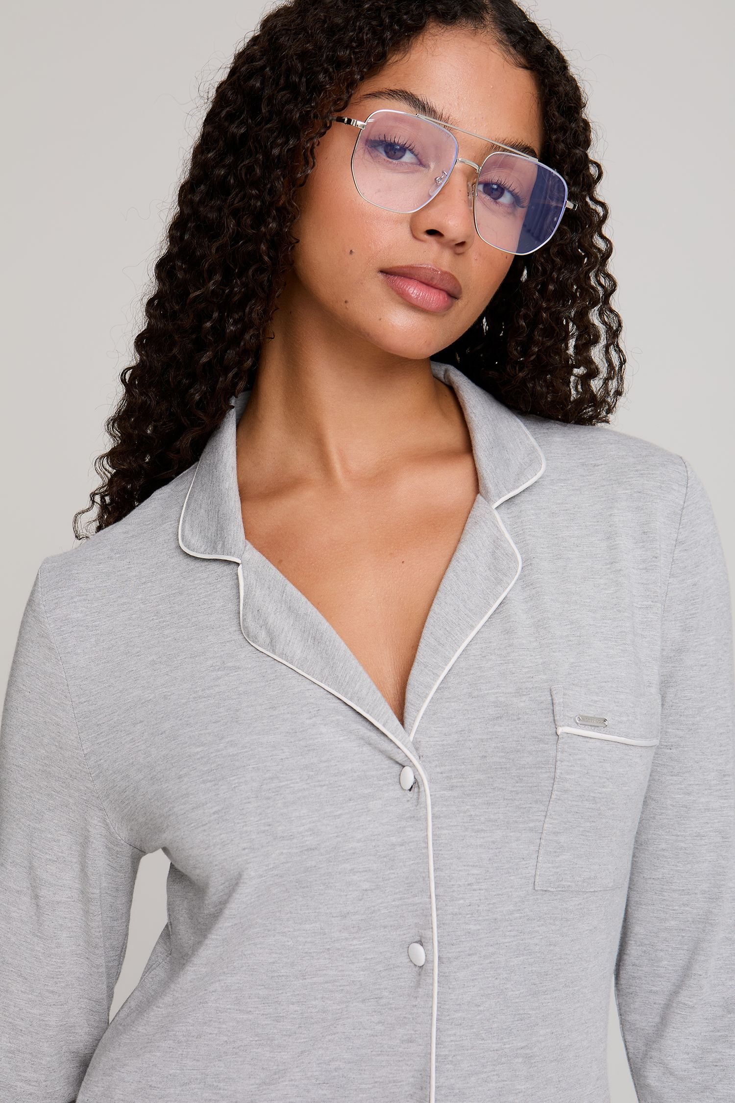 Pretty You London Pretty You London Women's Bamboo Nightshirt in Mid Grey - 1